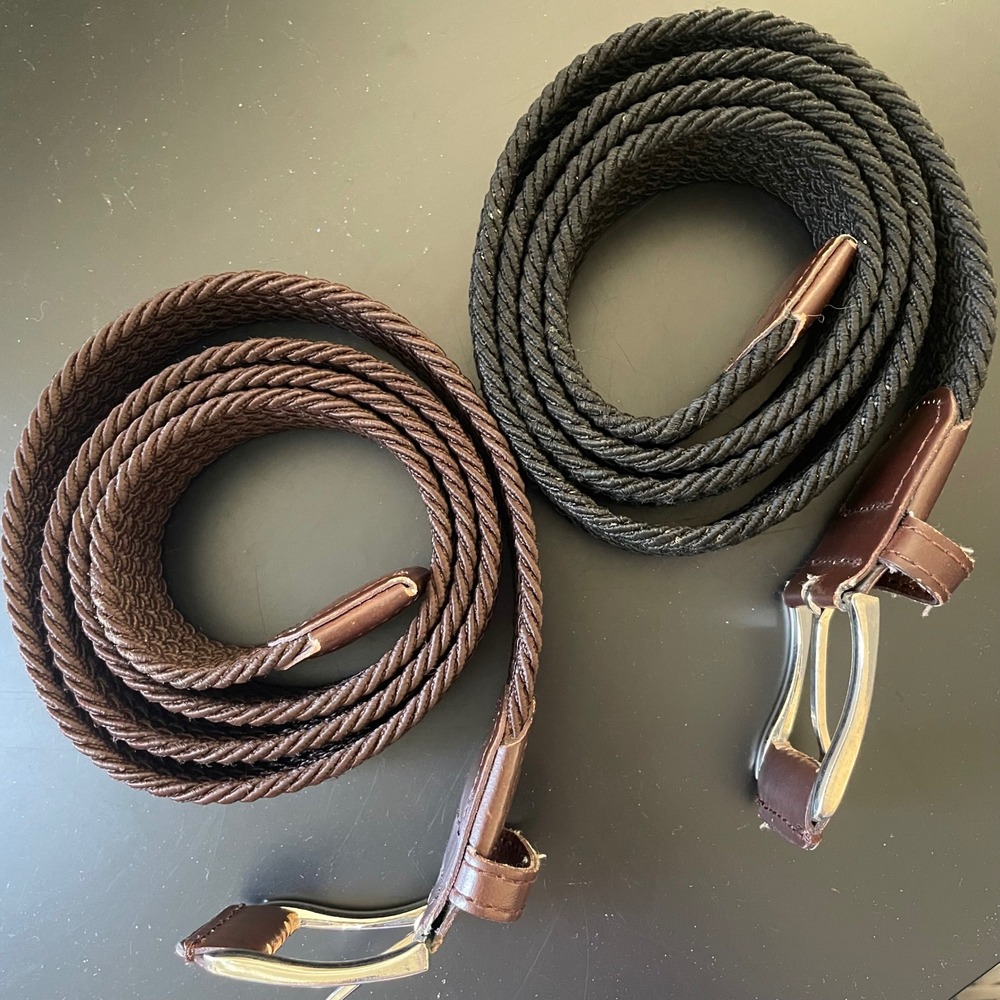 BULLIANT Belt for Men 2Pack Stretch‎ Braided Web Belt SOLD AS IS - READ